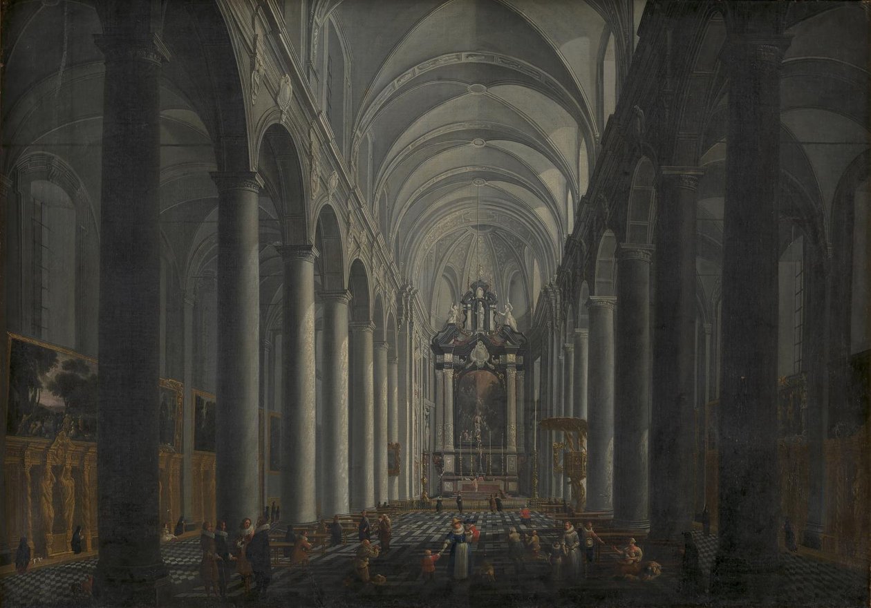 Interior da Igreja Jesuíta em Bruges de Jacob Balthasar Peeters