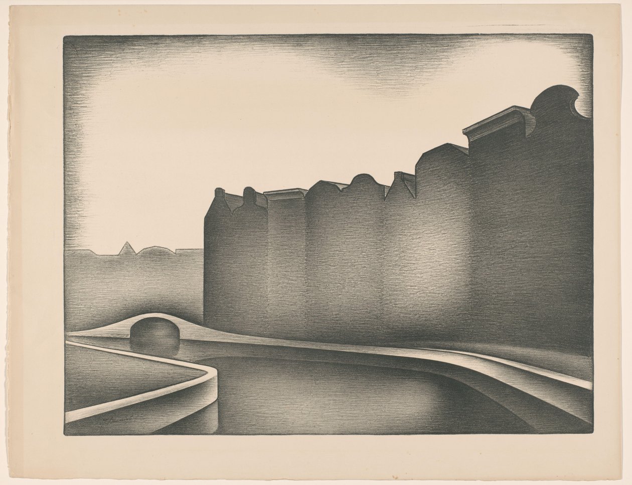 Casas junto à água de Jacob Bendien (signed by artist)