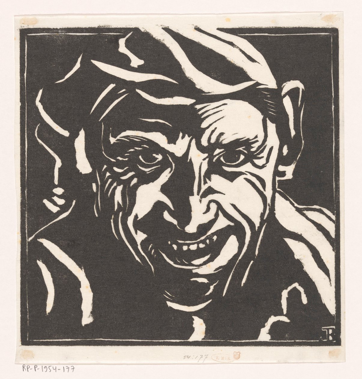 Cabeça de um homem sorridente de Jacob Bendien
