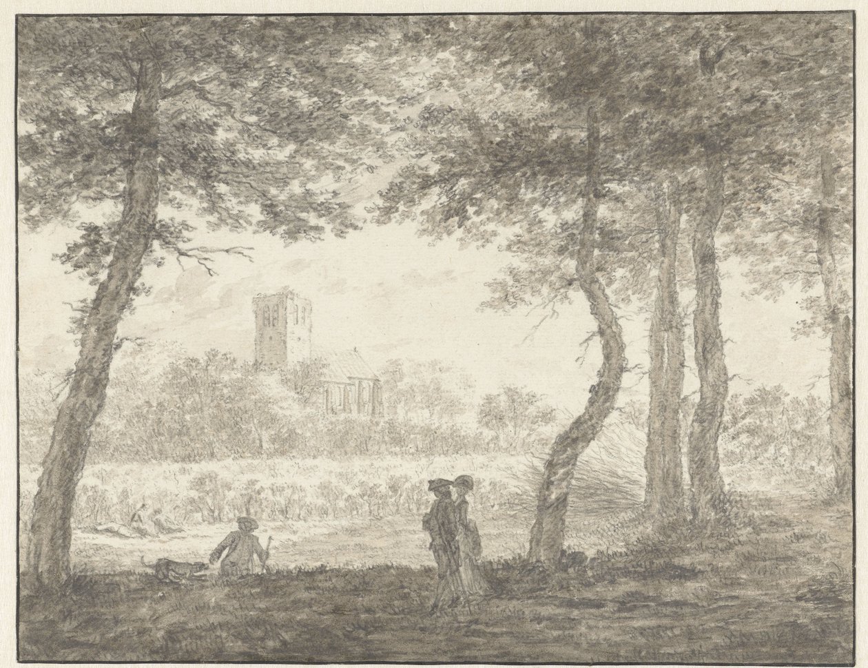 Muiderberg, visto do Hooge Weg de Jacob  Cats