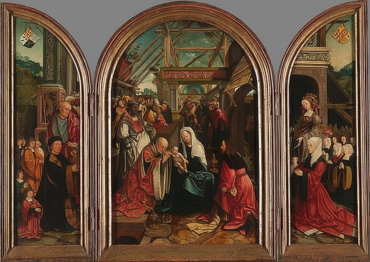 Adoração dos reis. 1517 de Jacob Cornelisz van Oostsanen