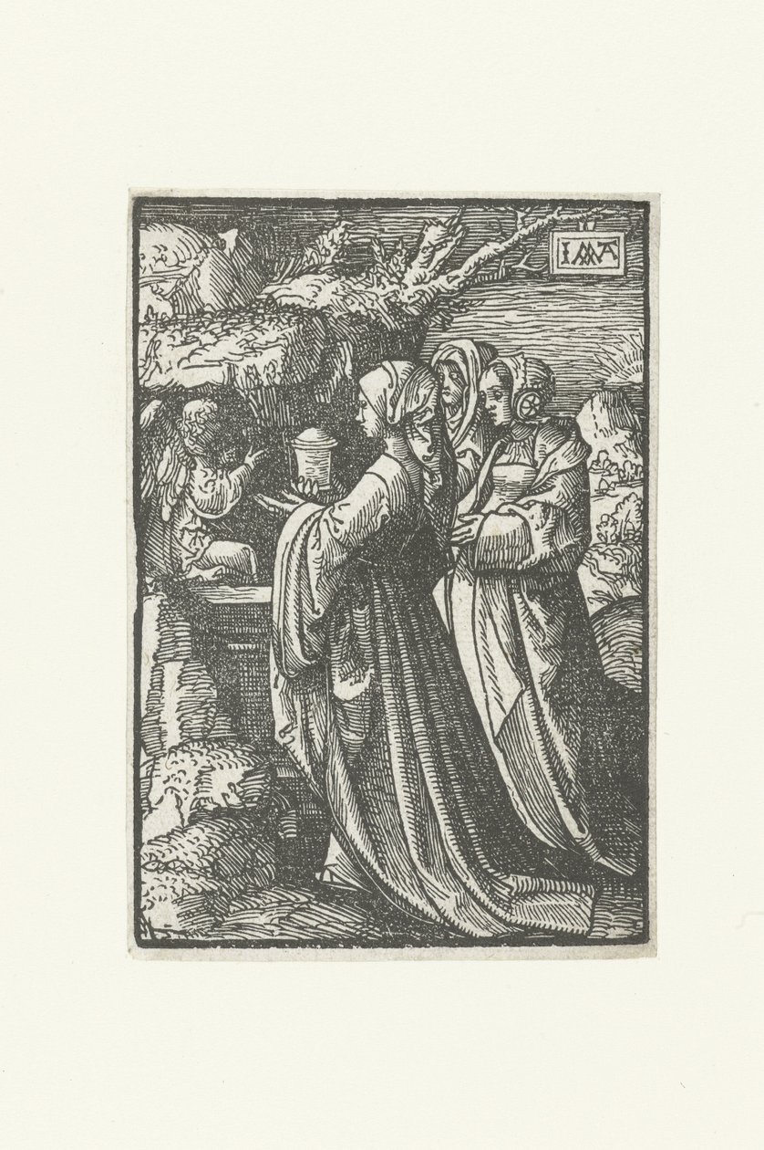 As três Marias no túmulo vazio
A Pequena Paixão (título da série) de Jacob Cornelisz van Oostsanen