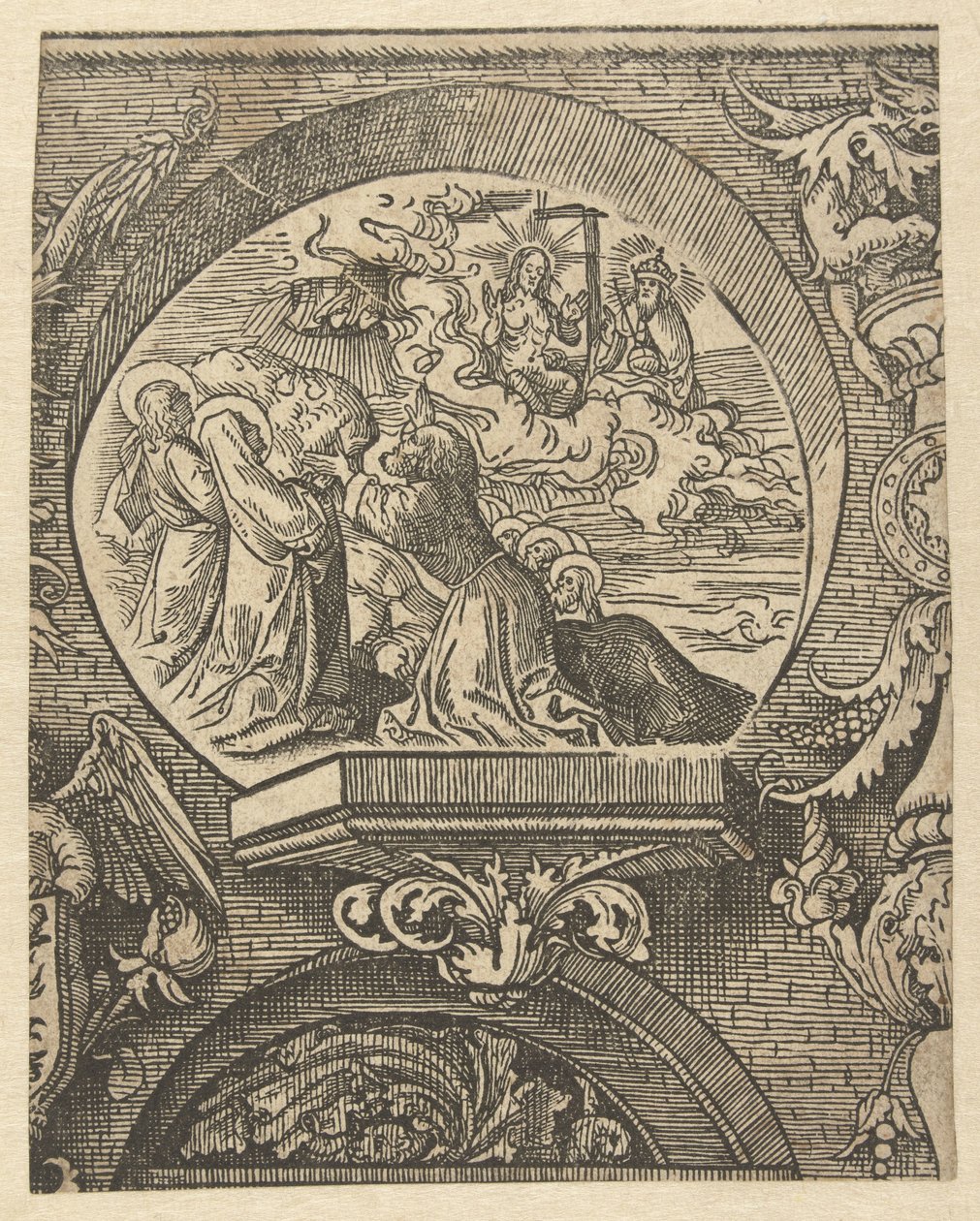 A ascensão e Cristo diante de Deus Pai
O Credo (título da série) de Jacob Cornelisz van Oostsanen