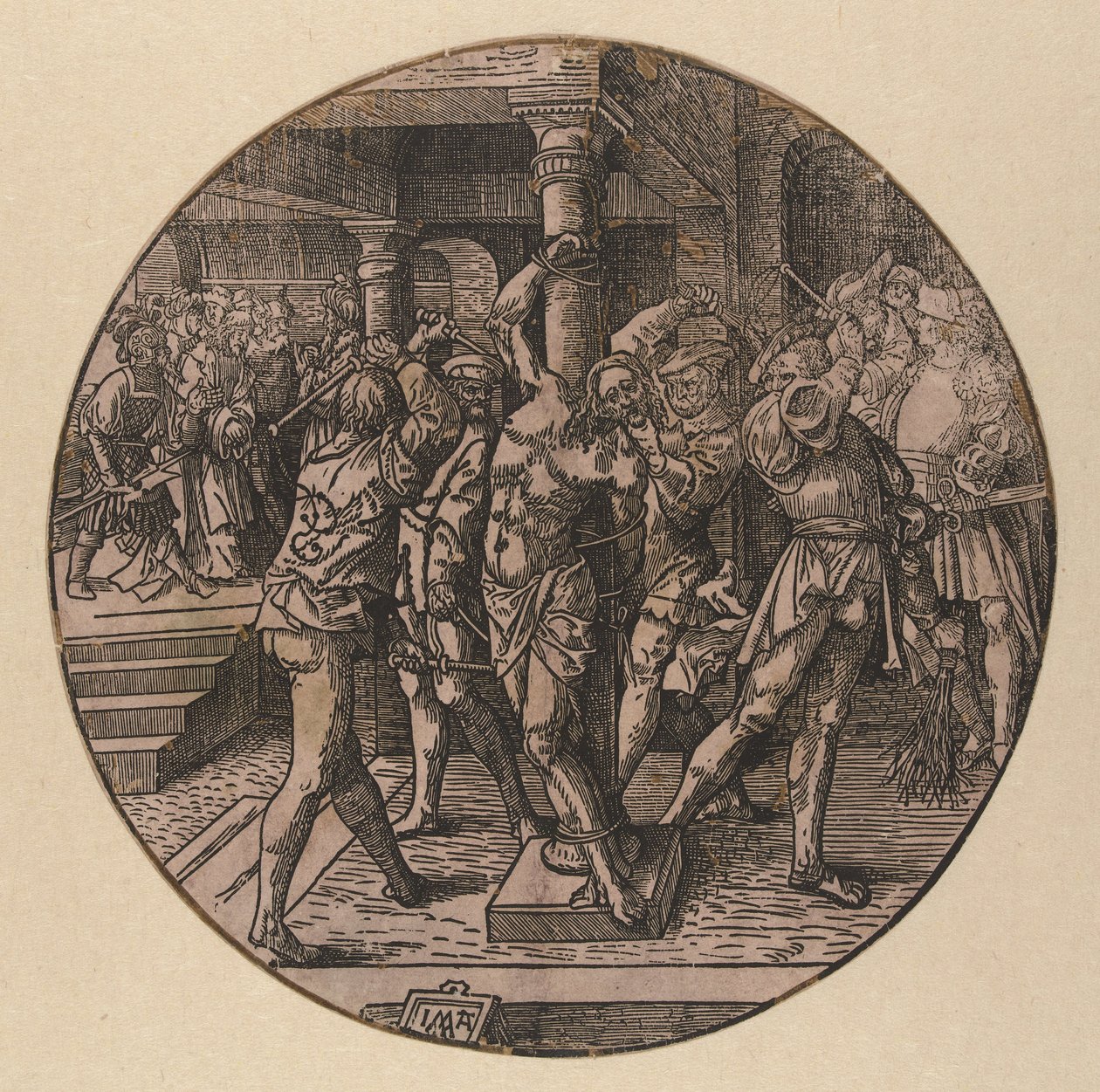 Flagelo de Cristo The Round Passion (título da série) de Jacob Cornelisz van Oostsanen