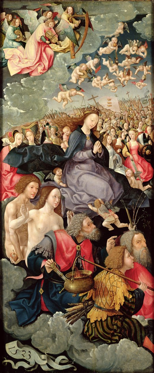 Esquerda do Tríptico com Adoração da Trindade, 1523 (ver 242037, 242039, 242040) de Jacob Cornelisz van Oostsanen
