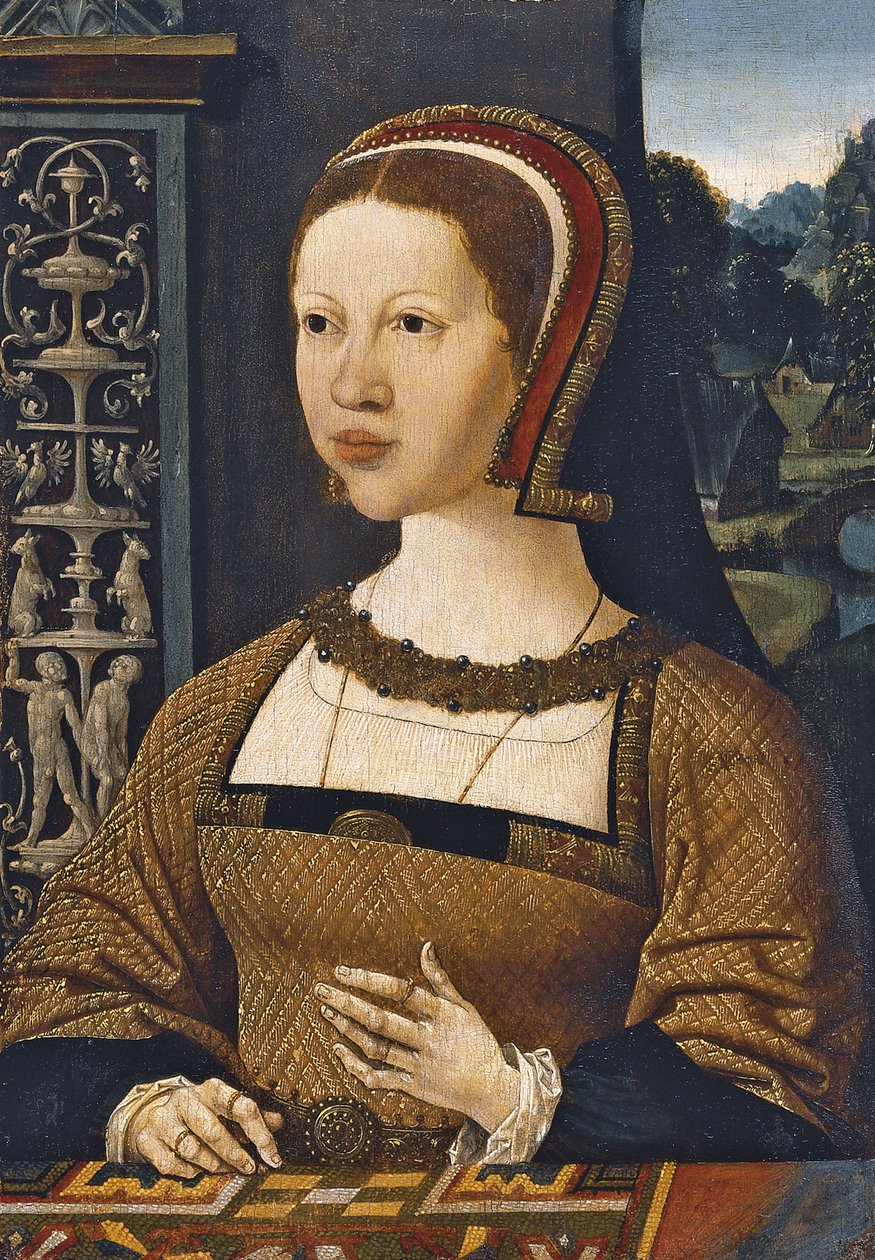 Retrato de Isabella da Áustria, rainha da Dinamarca, ca 1524 de Jacob Cornelisz van Oostsanen