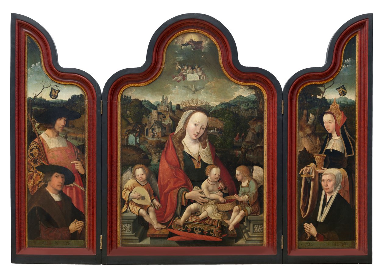 Tryptich de Pompeius Otto e sua esposa Gerbich Claesdr (óleo sobre painel) de Jacob Cornelisz van Oostsanen