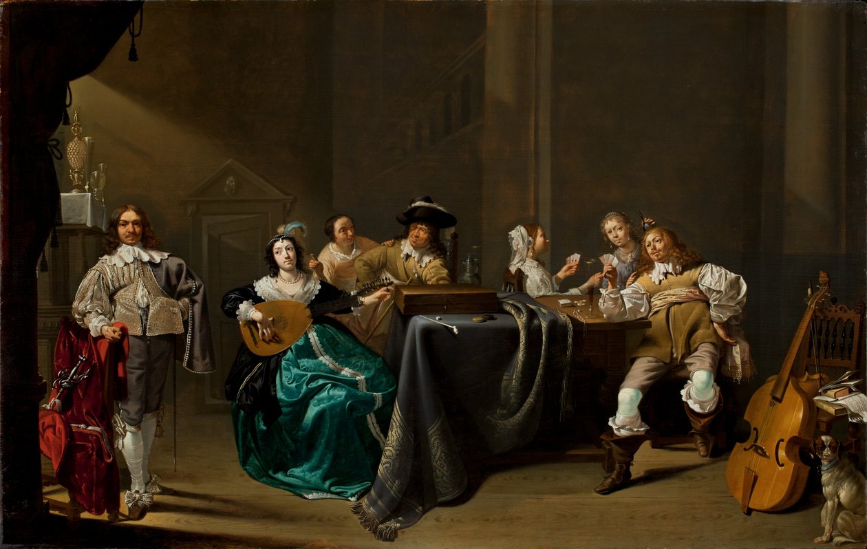 Jogadores de cartão e Merrymakers de Jacob Duck