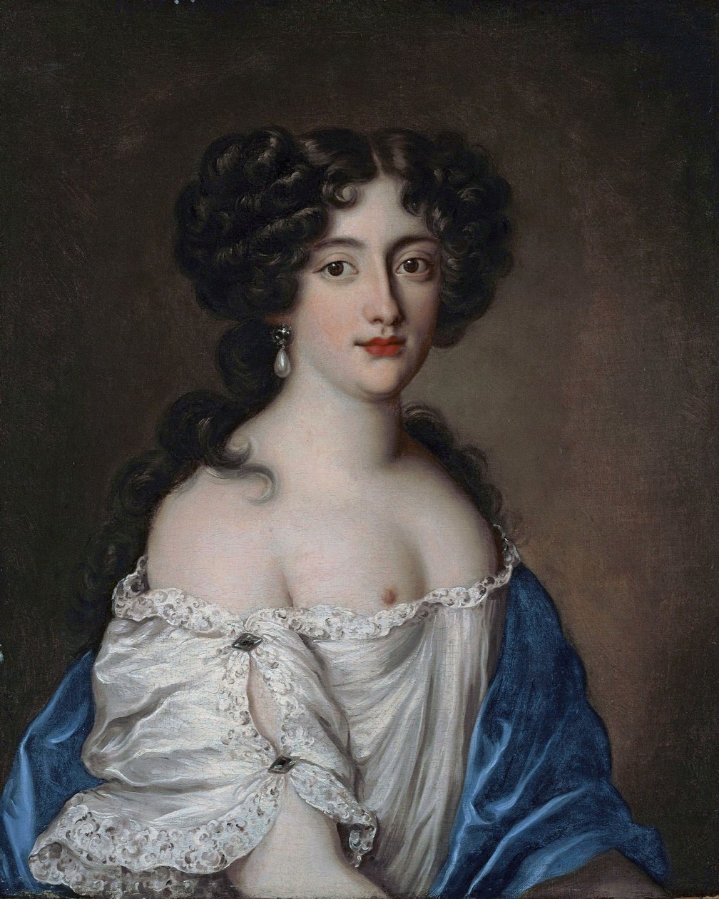 Francês: Portrait de Hortense Mancini, duchesse de Mazarin, comme Aphrodite Retrato de Hortense Mancini (1646-1699), duchesse de Mazarin, como Afrodite de Jacob Ferdinand Voet