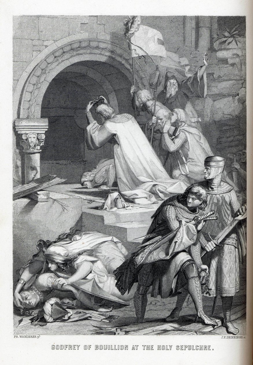 Godofredo de Bouillon no Santo Sepulcro, 1882 de Jacob Friedrich Deininger