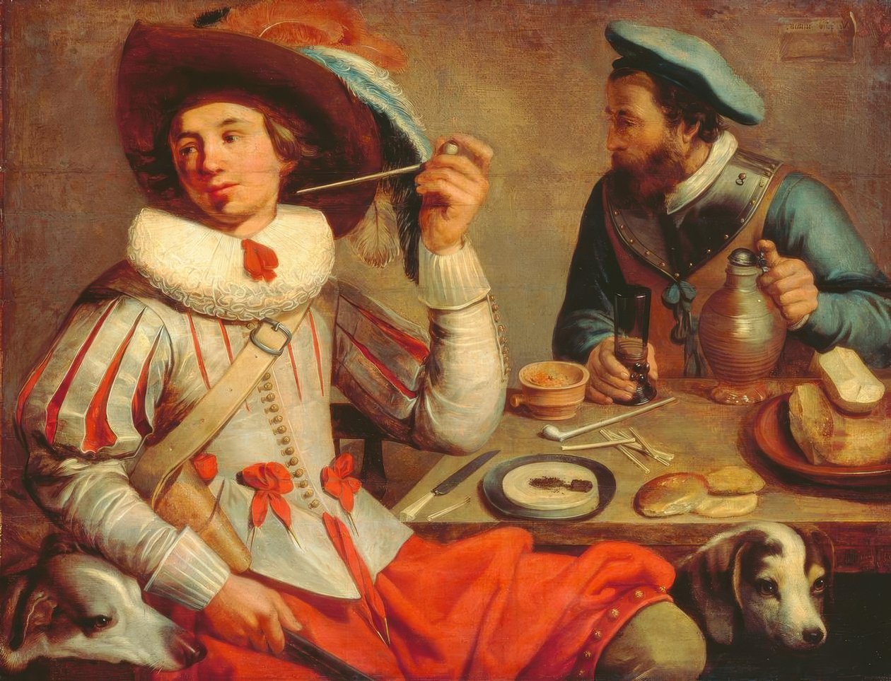 Dois soldados em uma mesa de Jacob Gerritsz Cuyp