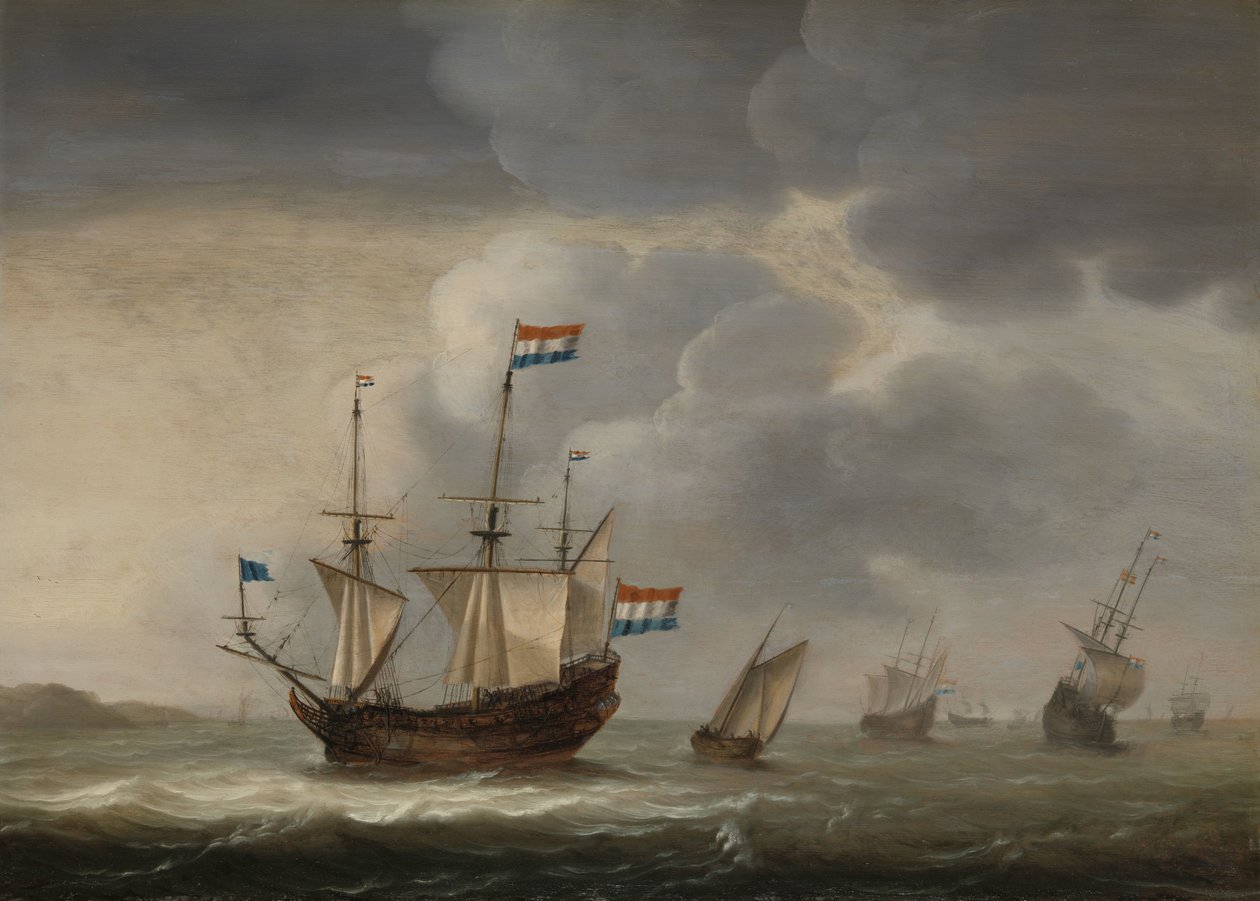 Navios ao largo da costa de Jacob Gerritz Loef