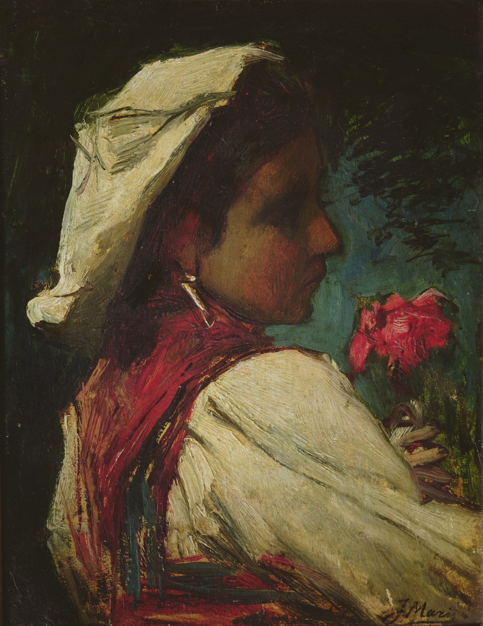 Menina italiana, c.1866 de Jacob Henricus or Hendricus Maris