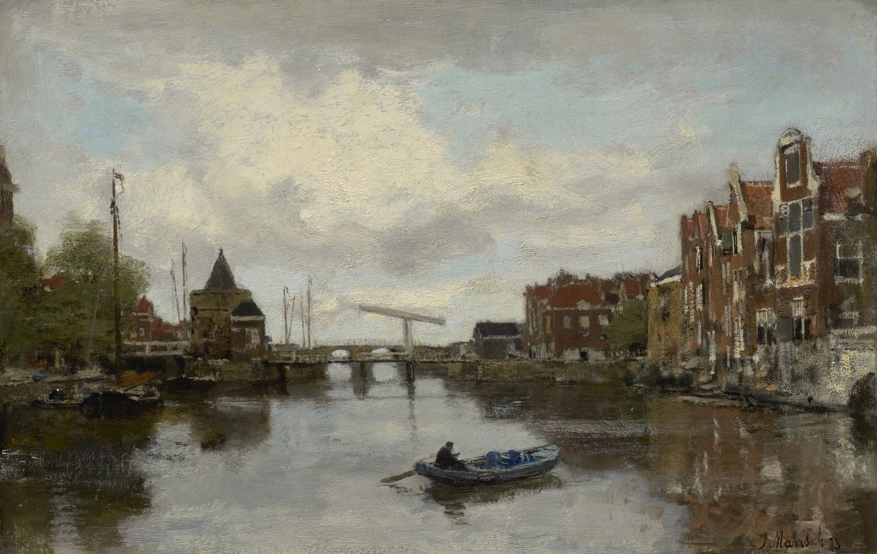 Vista de uma cidade holandesa, 1873 de Jacob Henricus or Hendricus Maris