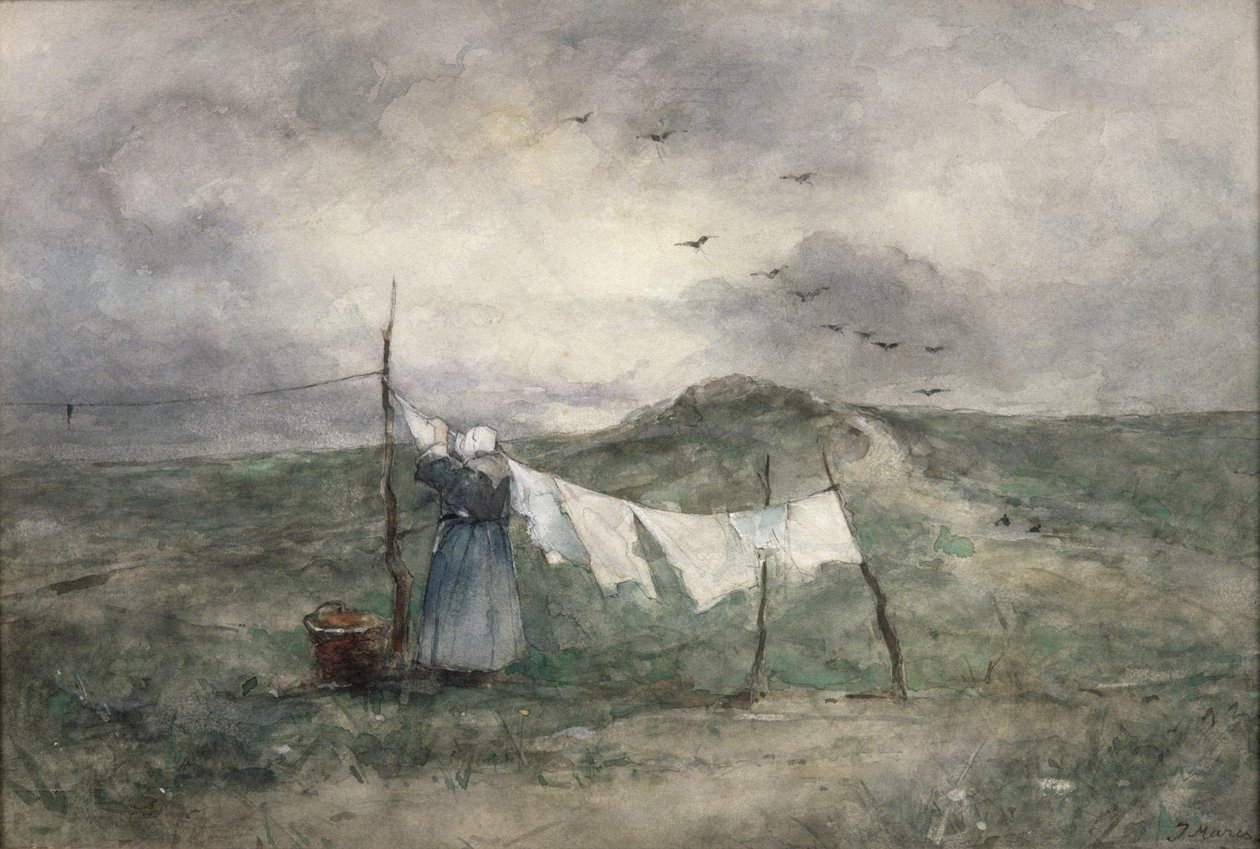 Dia de lavagem (wc no papel) de Jacob Henricus or Hendricus Maris