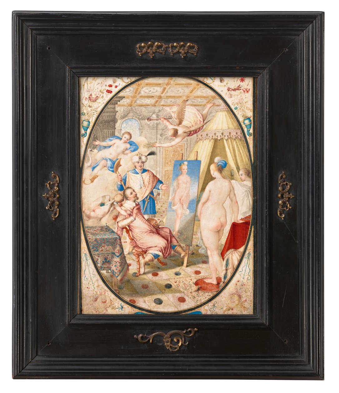 Apeles pintando Campaspe, a amante de Alexandre, o Grande de Jacob Hoefnagel