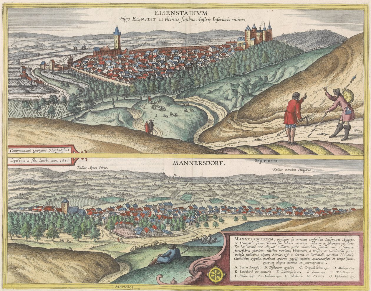 Vistas de Eisenstad e Mannersdorf de Jacob Hoefnagel