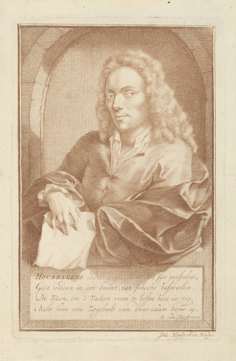 Retrato de Arnold Houbraken de Jacob Houbraken