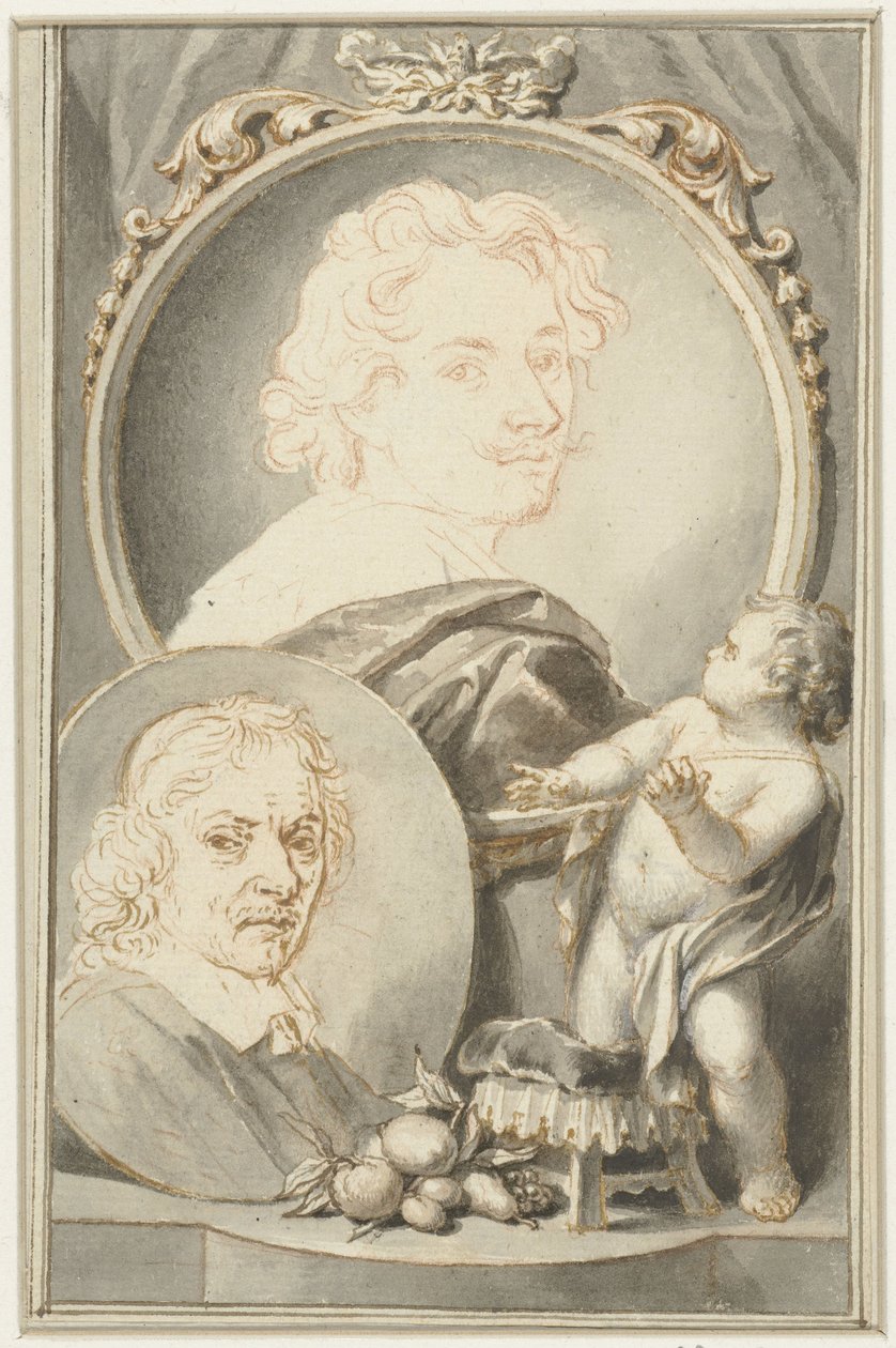 Retratos de Anton van Dyck e Jacob de Bray de Jacob Houbraken