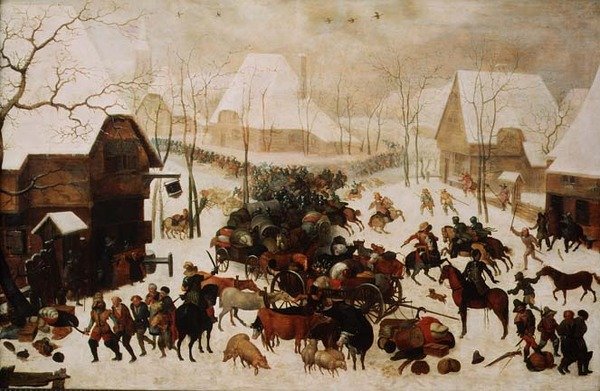 Lute em uma aldeia, 1605 de Jacob II Savery