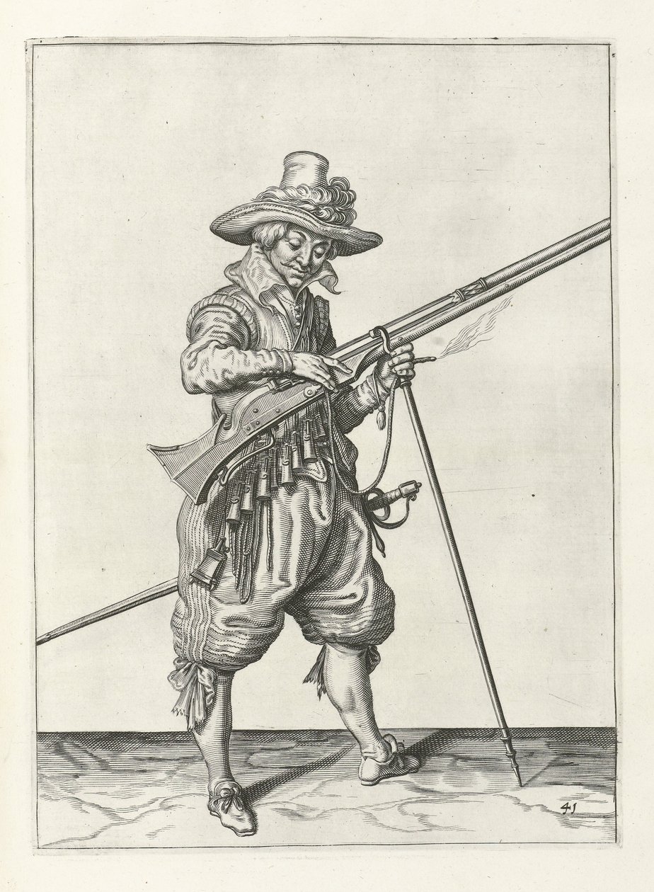 Mosqueteiro em guarda, c.1600 de Jacob II de Gheyn