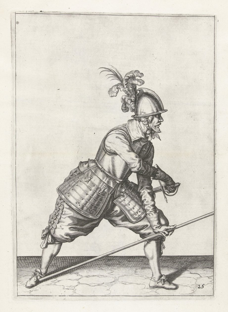 Soldado com lança espada de desenho, c.1600 de Jacob II de Gheyn