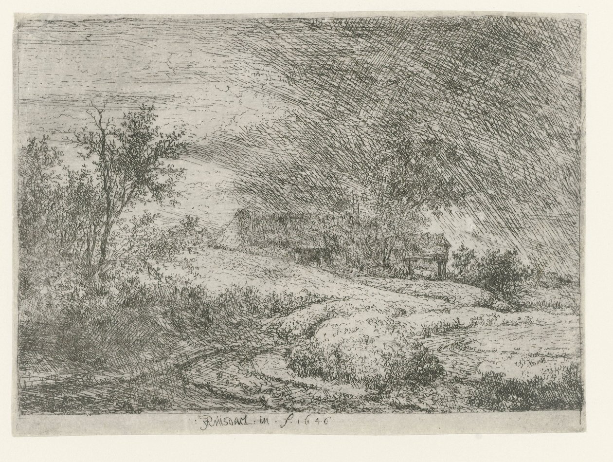 Paisagem com uma casa de campo de Jacob van Ruisdael
