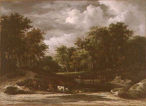 A Woodland Landscape (óleo sobre tela) de Jacob van Ruisdael