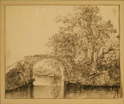 Paisagem com Ponte de Pedra de Jacob van Ruisdael
