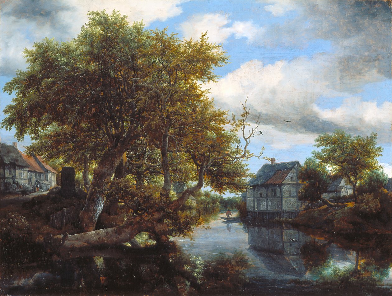 A Grande Piscina (óleo sobre madeira) de Jacob van Ruisdael