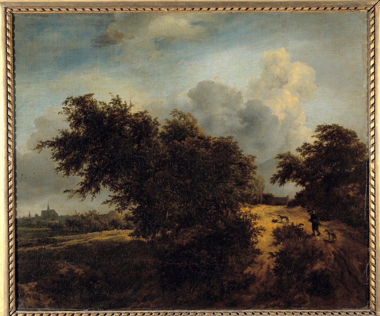 A Pintura de arbusto de Jacob Isaakszoon van Ruisdael (Ruysdael) (1628-1682) Sol do século XVII. 0,68 x 0,82 m de Jacob van Ruisdael