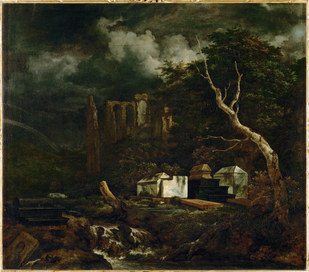 O cemitério judeu perto de Oudekerk (pintura sobre tela) de Jacob Isaaksz. or Isaacksz. van Ruisdael