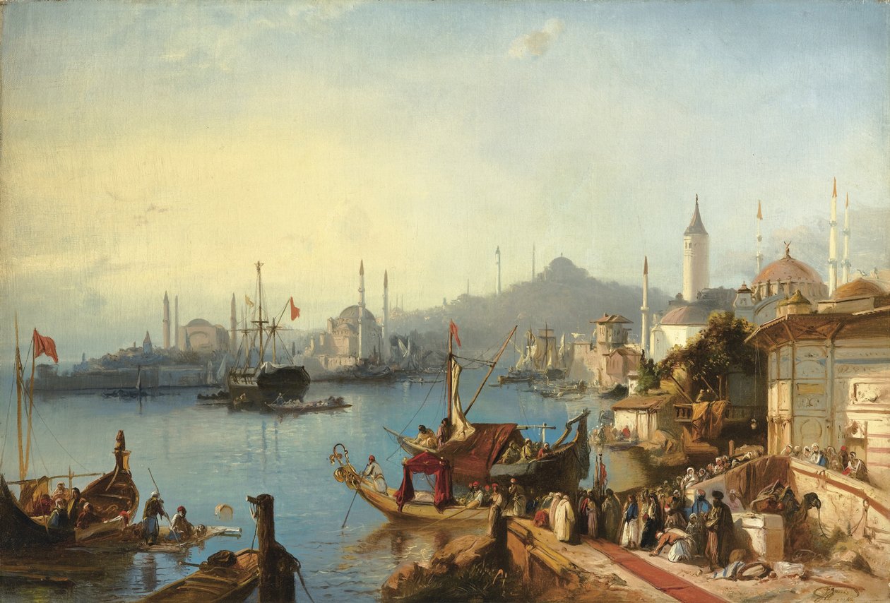 A chegada do sultão Abdülmecid na mesquita de Nusretiye, 1842 de Jacob Jacobs