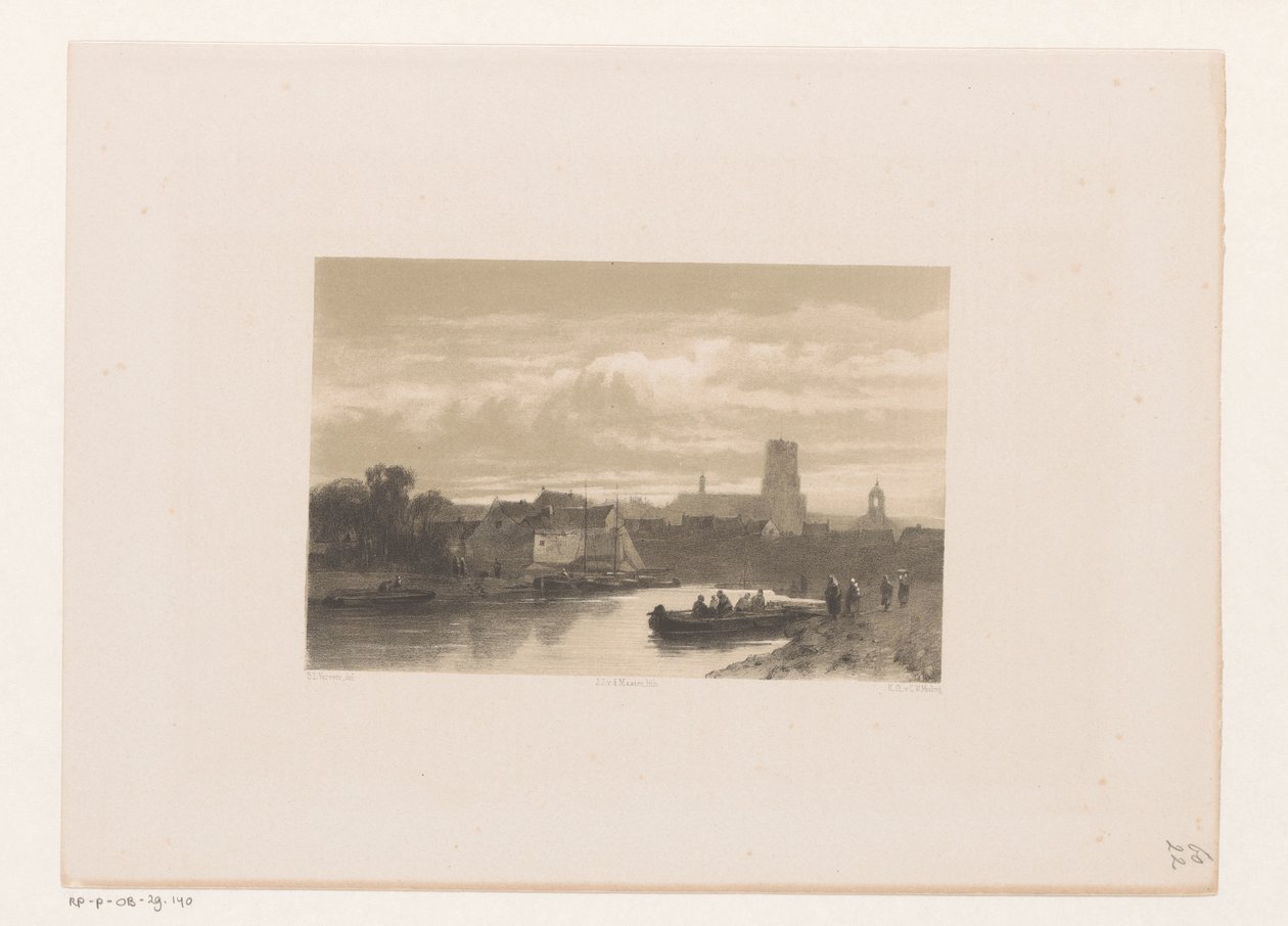 Vista do porto e do dique de Jacob Jan van der Maaten
