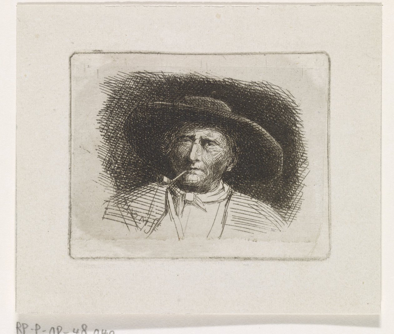 Cabeça de um homem com cano de Jacob Jan van der Maaten