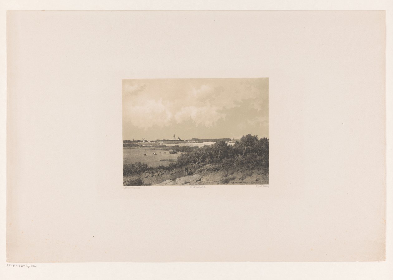 Paisagem com vila no horizonte de Jacob Jan van der Maaten