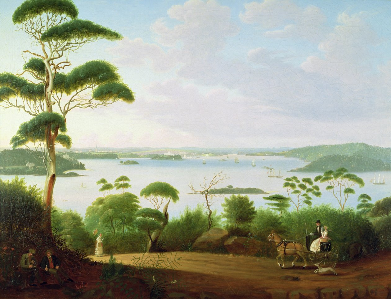 Porto de Sydney, olhando para Sydney, 1848 de Jacob Janssen