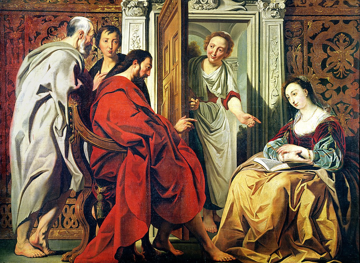 Cristo na casa de Marta e Maria de Betânia de Jacob Jordaens