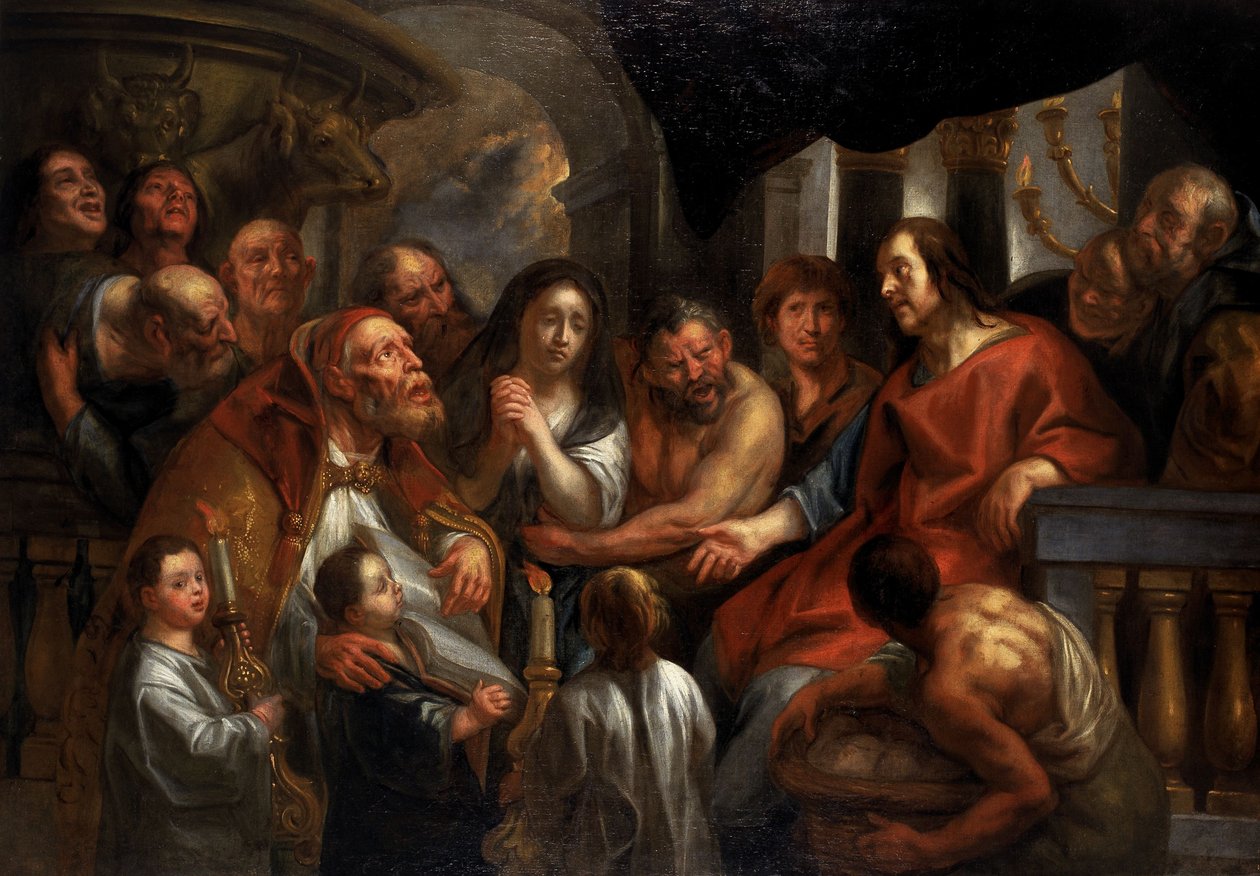Cristo e a mulher adúltera de Jacob Jordaens