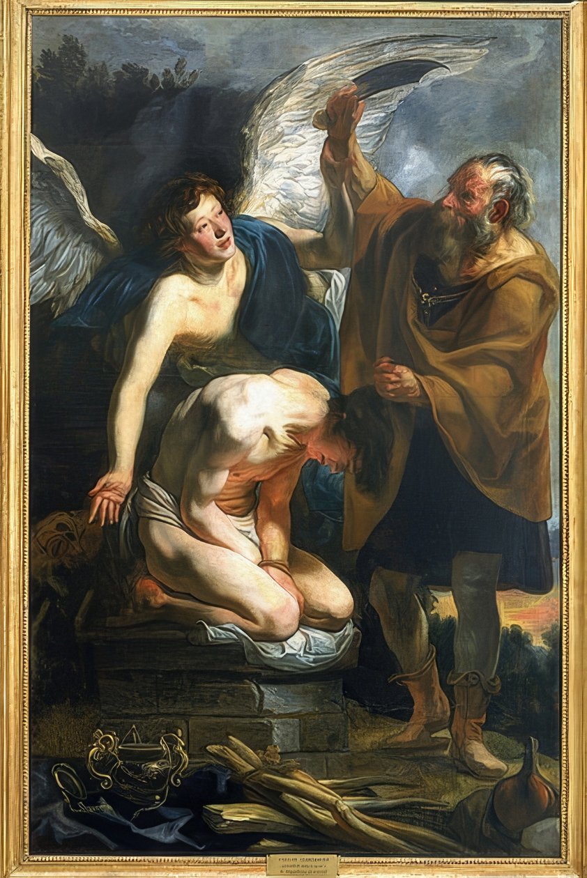 O sacrifício de Isaac. Século XVII de Jacob Jordaens