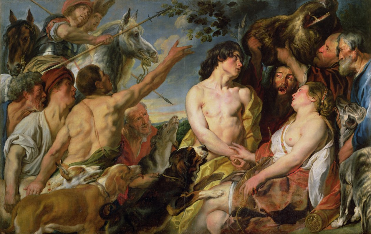 Meleager e Atalanta (óleo sobre tela) de Jacob Jordaens
