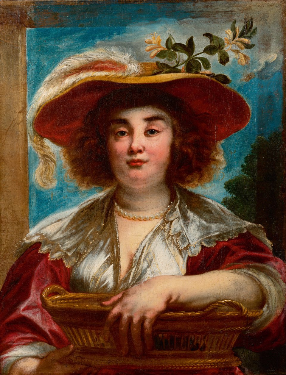 Retrato de Elisabeth Jordaens, a filha mais velha do artista de Jacob Jordaens