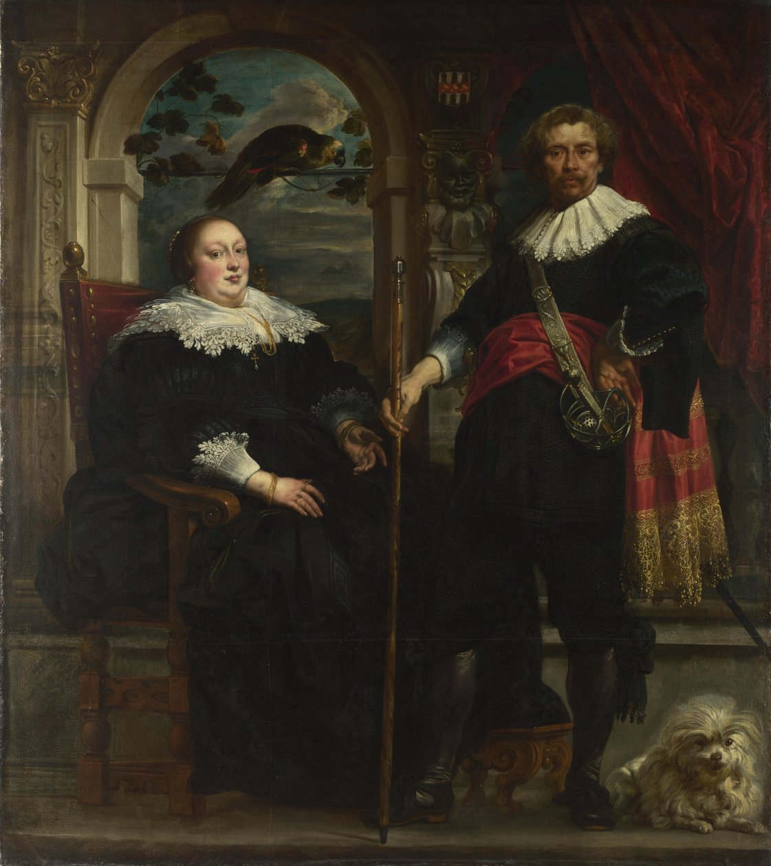 Retrato de Govaert van Surpele e sua esposa, 1636-1637 de Jacob Jordaens