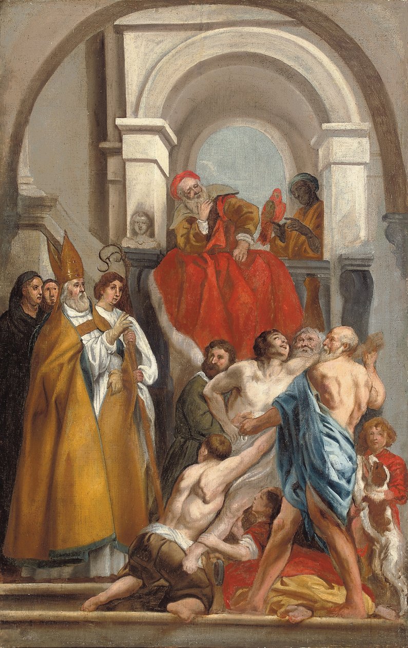 São Martinho curando um homem possuído de Jacob Jordaens