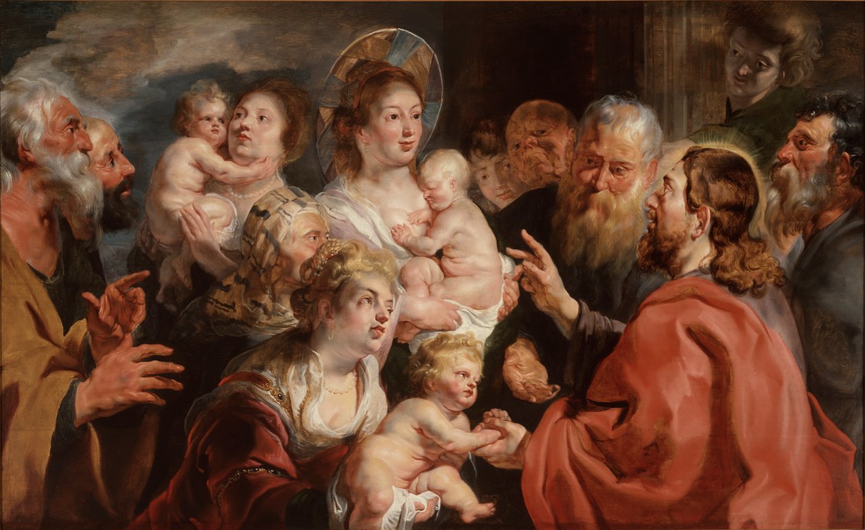 Deixai que as criancinhas venham a mim de Jacob Jordaens