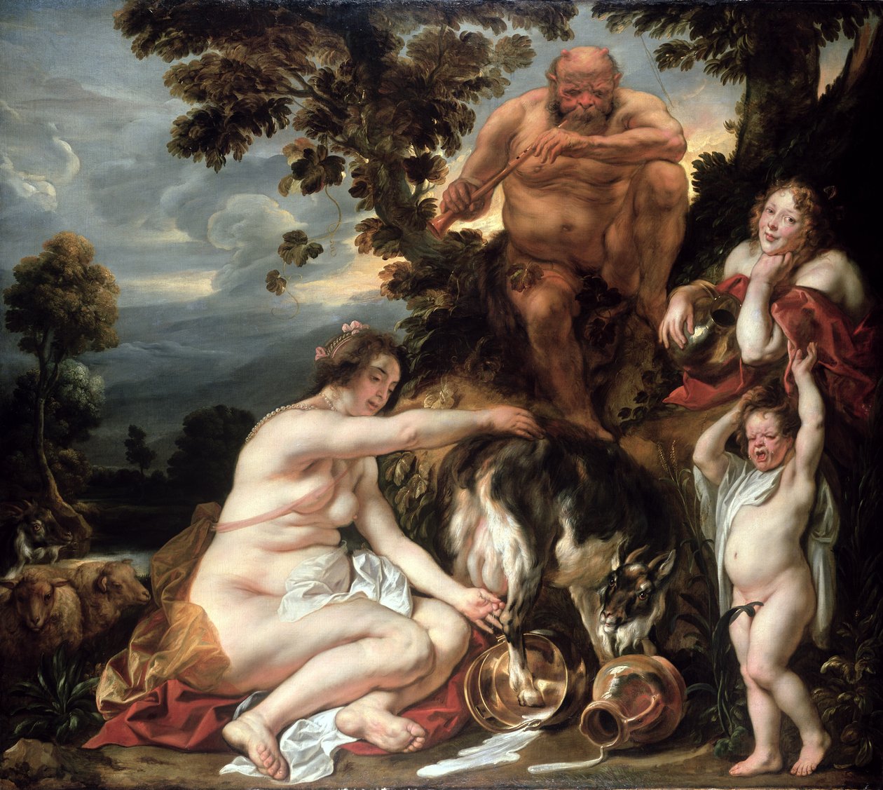 A infância de Júpiter, c.1640-49 de Jacob Jordaens
