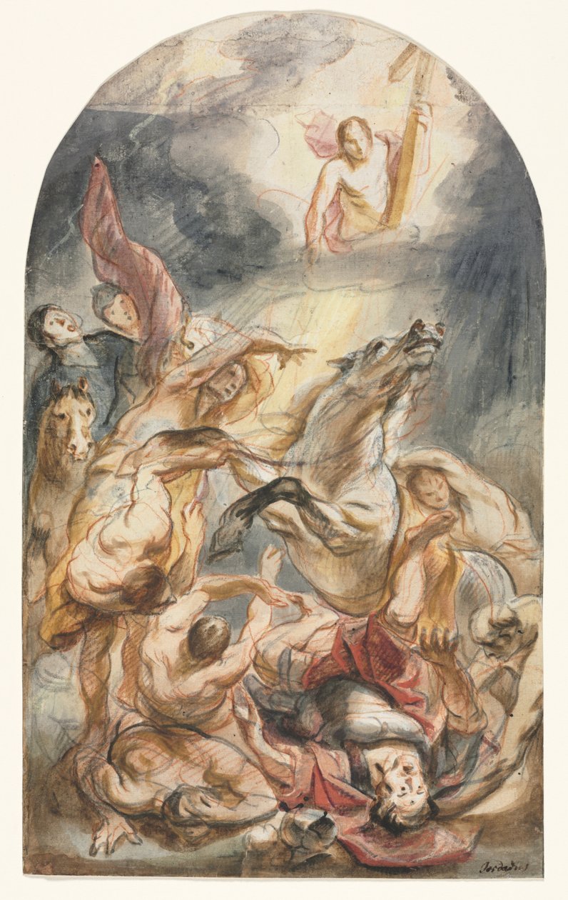 A conversão de Saulo com Cristo e a Cruz de Jacob Jordaens