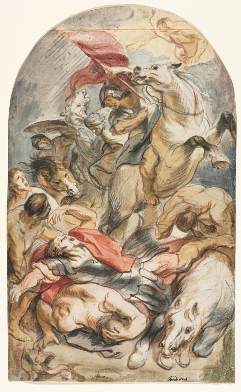 A Conversão de Saul com Cavaleiro e Estandarte de Jacob Jordaens