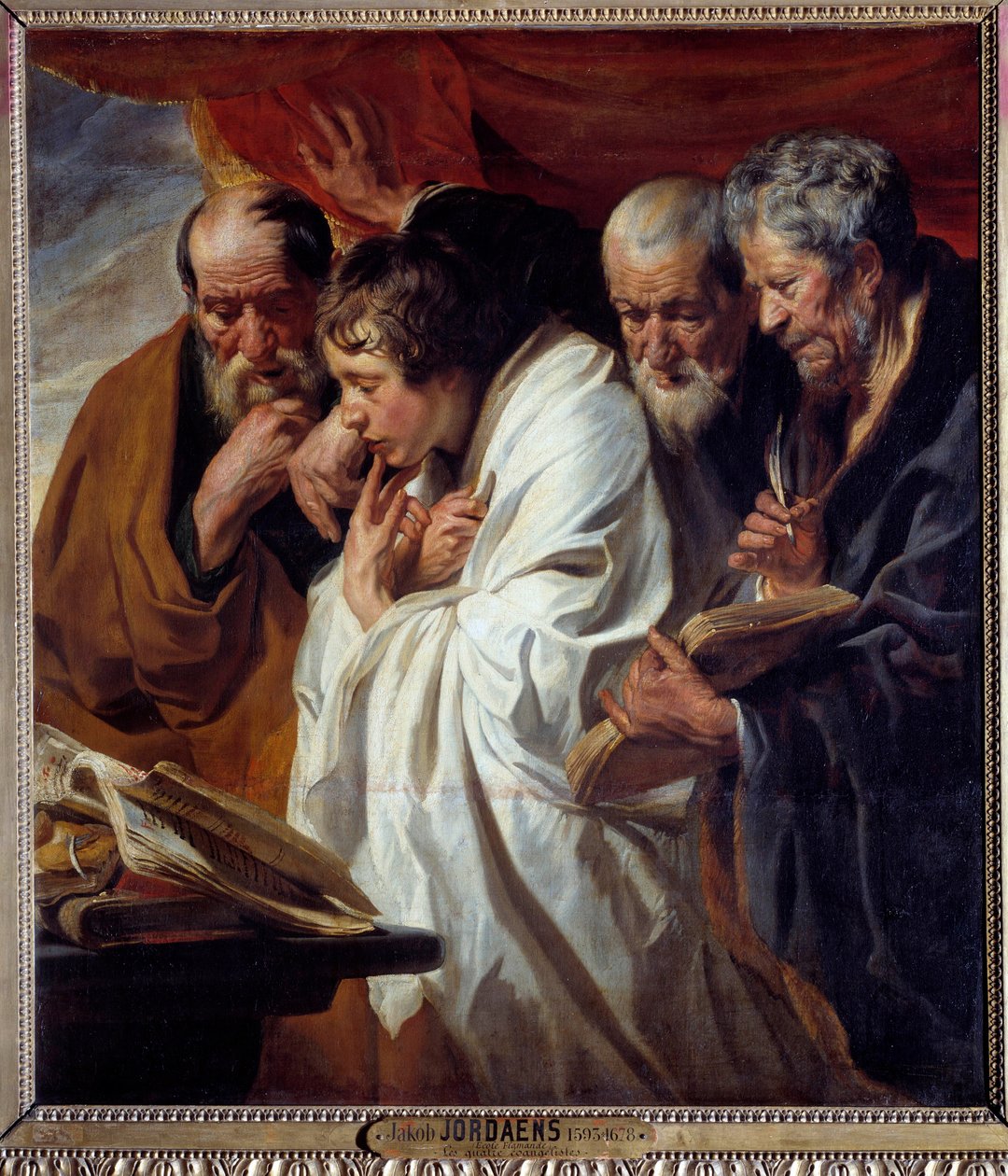Os Quatro Evangelistas Pintura de Jacob Jordaens (1593-1678) Século XVII. Dim 1,34 x 1,18 m de Jacob Jordaens