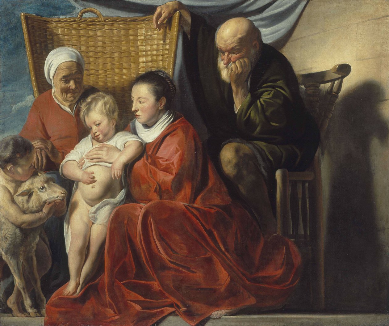 A Sagrada Família com Ana e o menino João de Jacob Jordaens